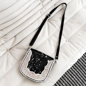 Amazing Vintage Leather Cowhide Western Gaucho BoHo Bag Purse